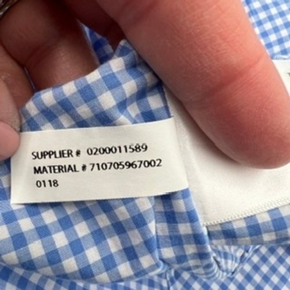 Ralph Lauren Mens Blue Gingham Check Button Down Shirt Large Stretch Cotton L - Picture 7 of 12